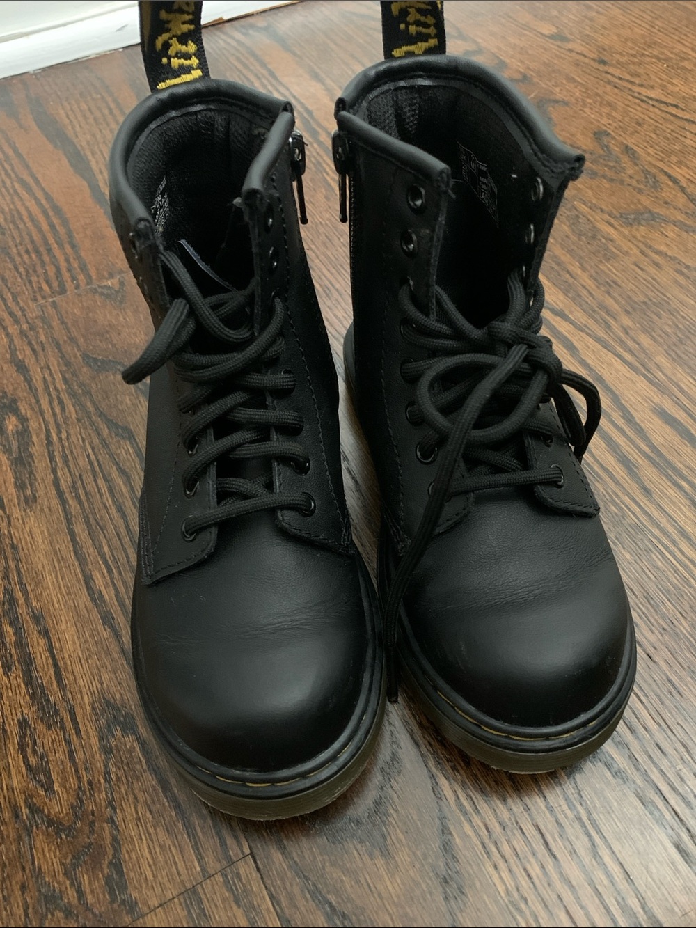 Dr. Martens Kids Black Combat Boots